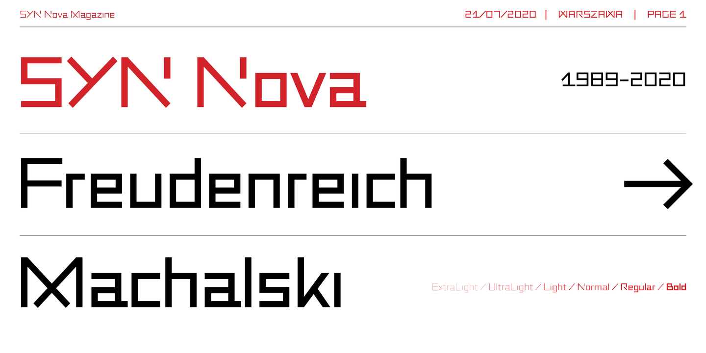 SYN Nova Ultra Light Font preview